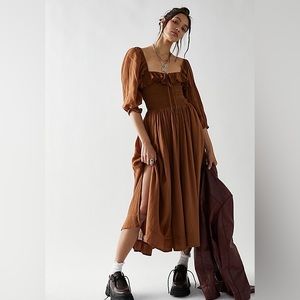 Free people Oasis Midi Dress in brown